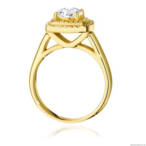Pierścionek W548 Diament Laboratoryjny 0,70ct żółte złoto