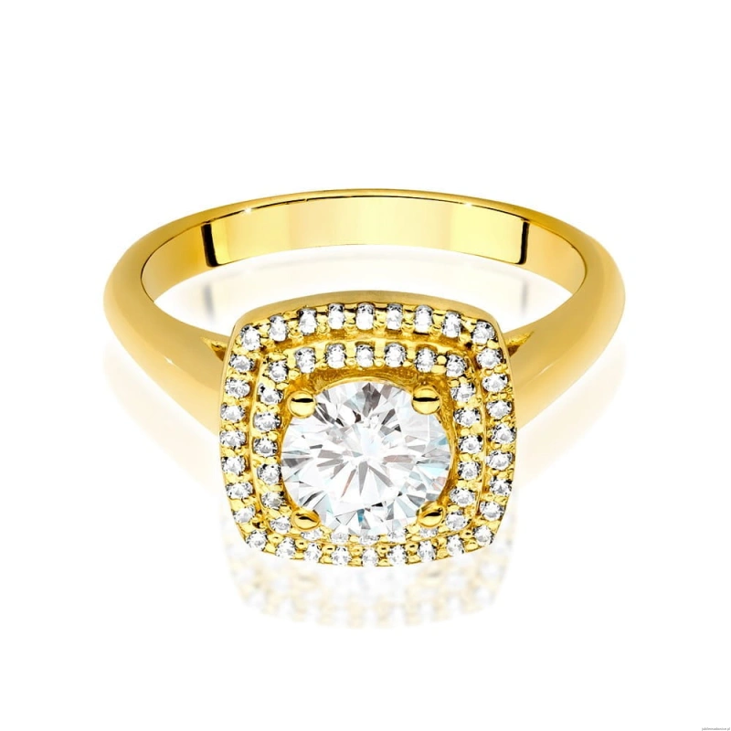 Pierścionek W548 Diament Laboratoryjny 0,70ct żółte złoto