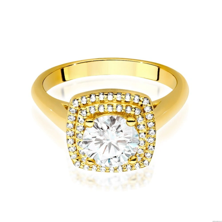 Pierścionek W548 Diament Laboratoryjny 1,00ct żółte złoto