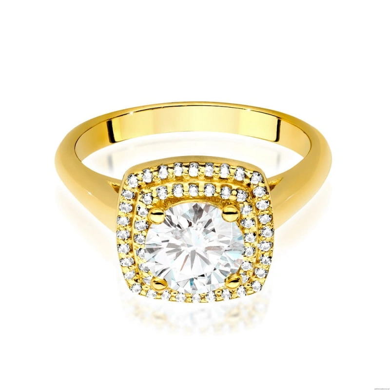 Pierścionek W548 Diament Laboratoryjny 1,00ct żółte złoto