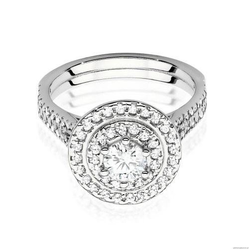 Pierścionek W549 Diament Laboratoryjny 0,40ct białe złoto