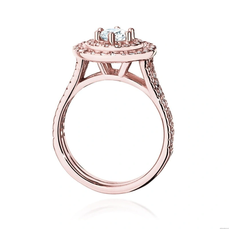 Pierścionek W549 Diament Laboratoryjny 0,40ct różowe złoto