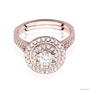 Pierścionek W549 Diament Laboratoryjny 0,40ct różowe złoto