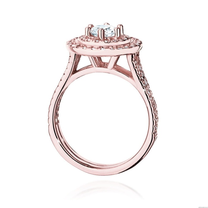 Pierścionek W549 Diament Laboratoryjny 0,50ct różowe złoto