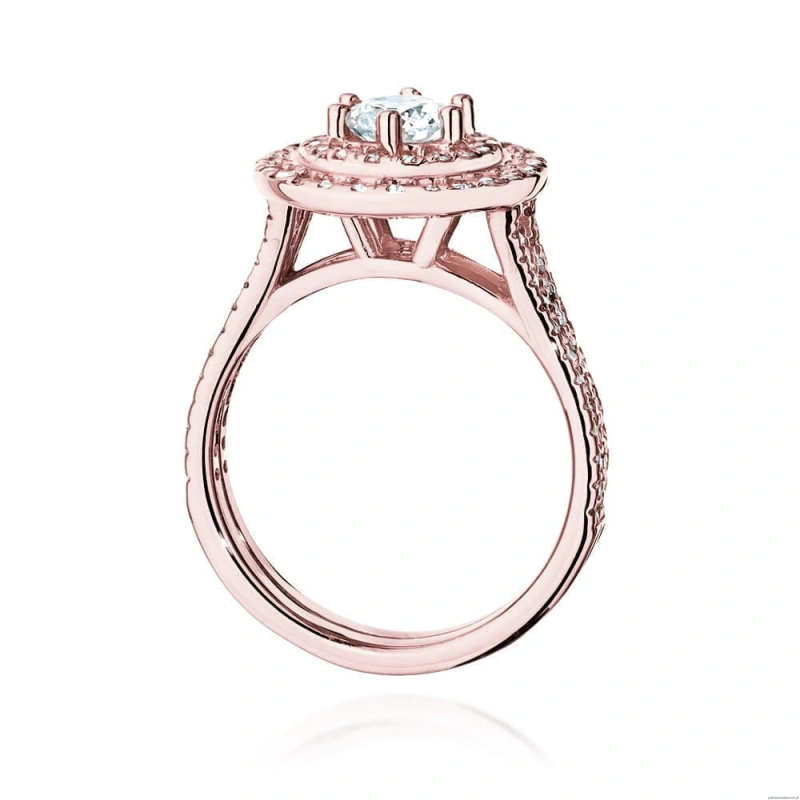 Pierścionek W549 Diament Laboratoryjny 0,50ct różowe złoto