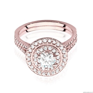 Pierścionek W549 Diament Laboratoryjny 0,50ct różowe złoto