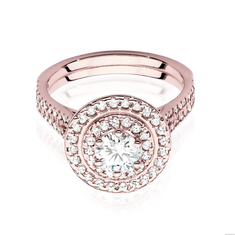 Pierścionek W549 Diament Laboratoryjny 0,50ct różowe złoto