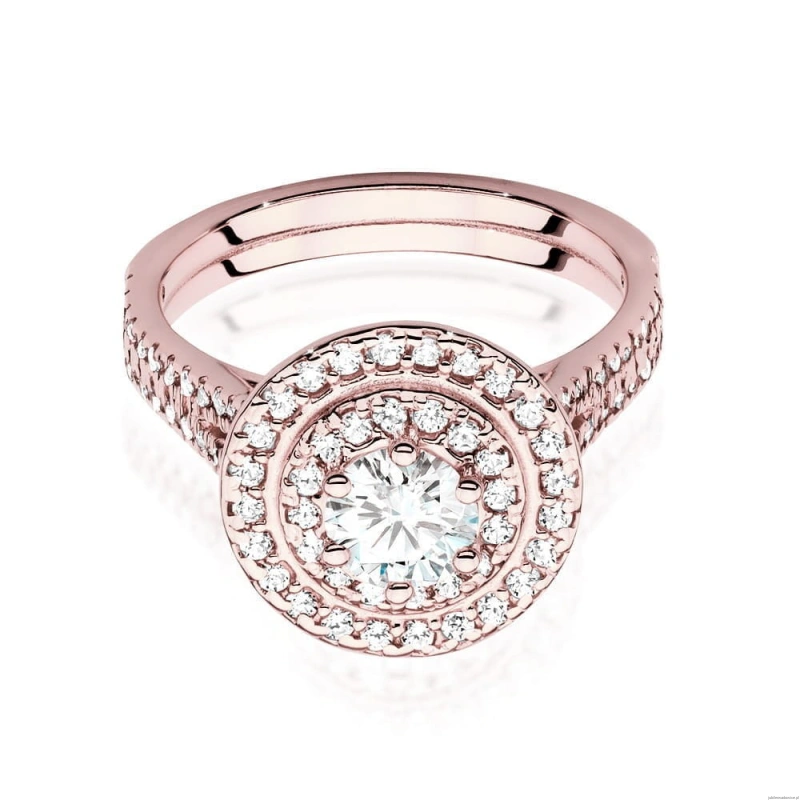 Pierścionek W549 Diament Laboratoryjny 0,50ct różowe złoto