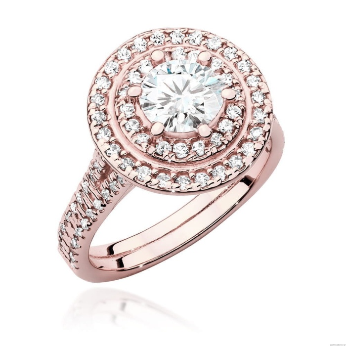 Pierścionek W549 Diament Laboratoryjny 0,70ct różowe złoto