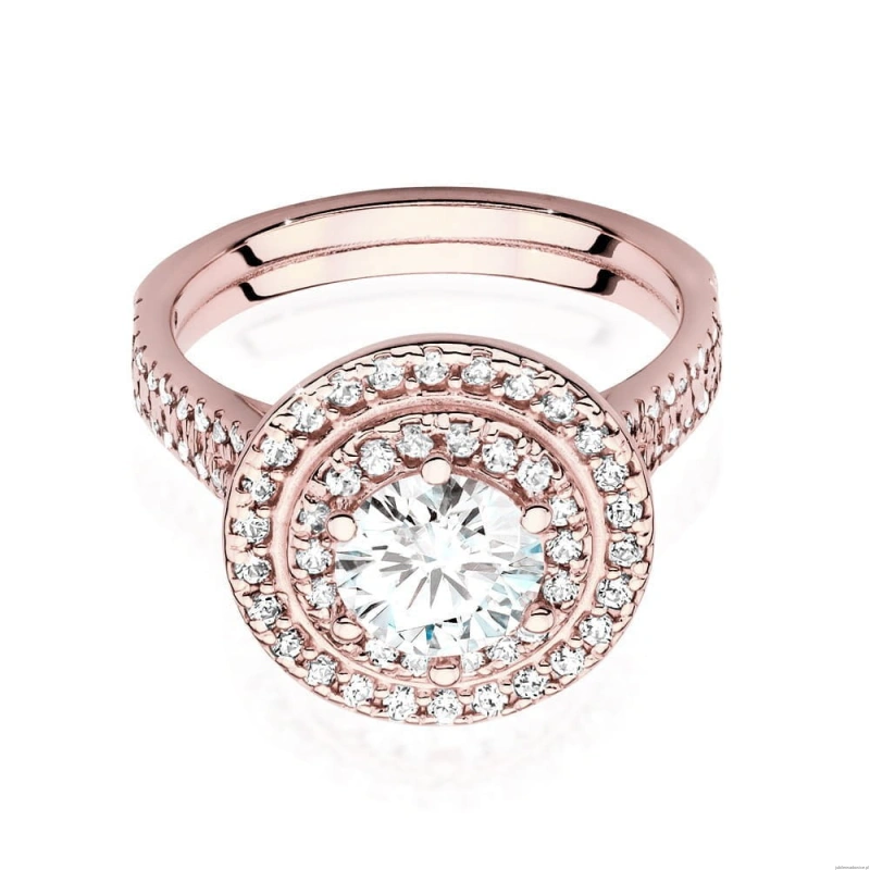 Pierścionek W549 Diament Laboratoryjny 0,70ct różowe złoto