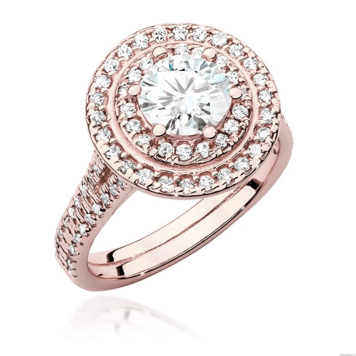 Pierścionek W549 Diament Laboratoryjny 1,00ct różowe złoto