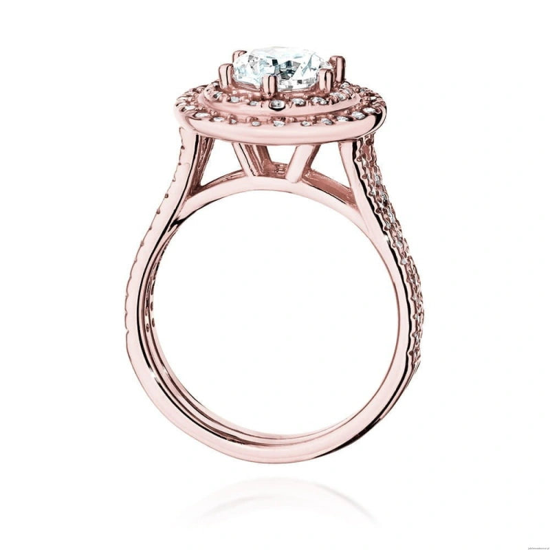 Pierścionek W549 Diament Laboratoryjny 1,00ct różowe złoto