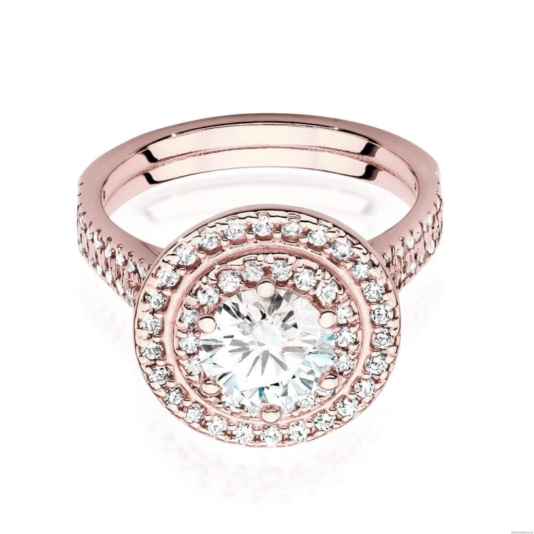 Pierścionek W549 Diament Laboratoryjny 1,00ct różowe złoto
