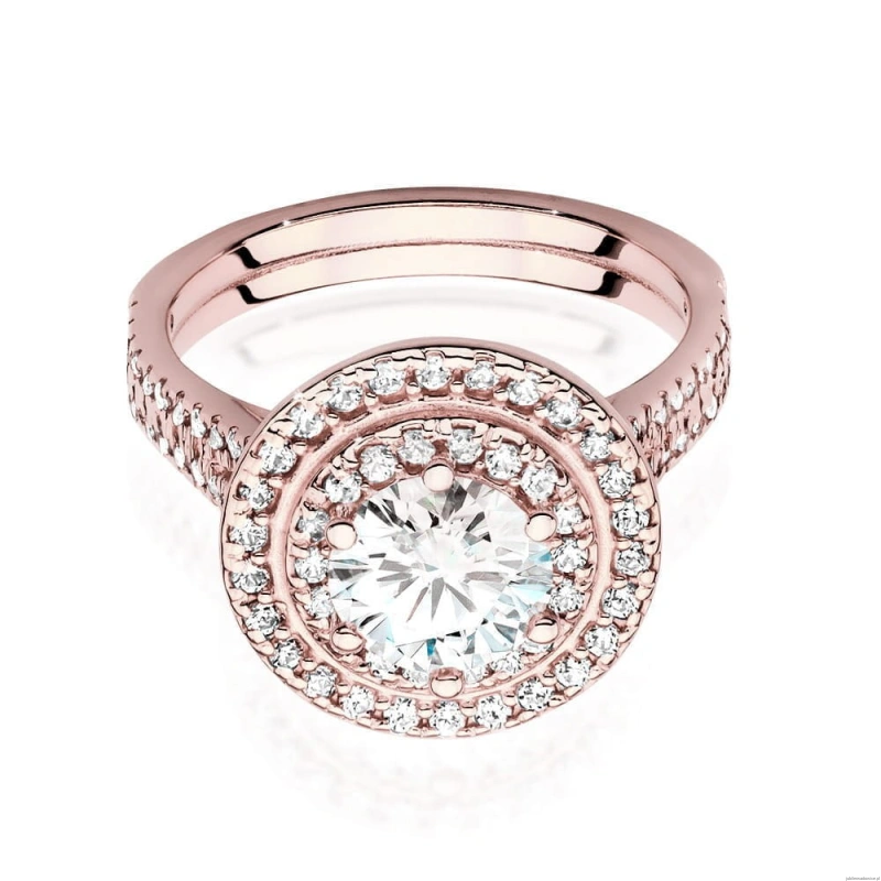 Pierścionek W549 Diament Laboratoryjny 1,00ct różowe złoto