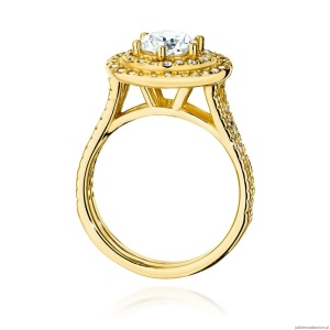 Pierścionek W549 Diament Laboratoryjny 0,70ct żółte złoto