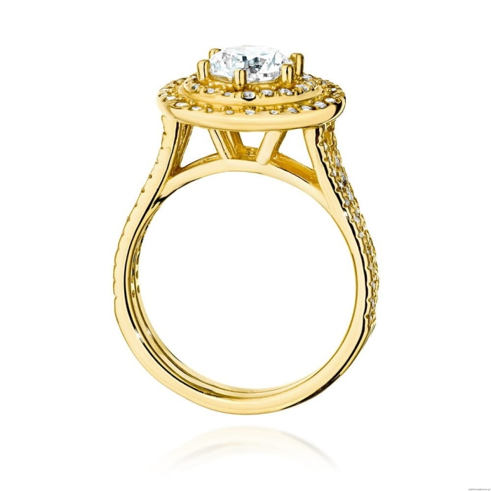 Pierścionek W549 Diament Laboratoryjny 0,70ct żółte złoto