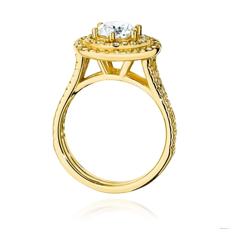 Pierścionek W549 Diament Laboratoryjny 0,70ct żółte złoto