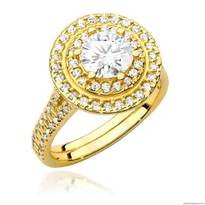 Pierścionek W549 Diament Laboratoryjny 1,00ct żółte złoto
