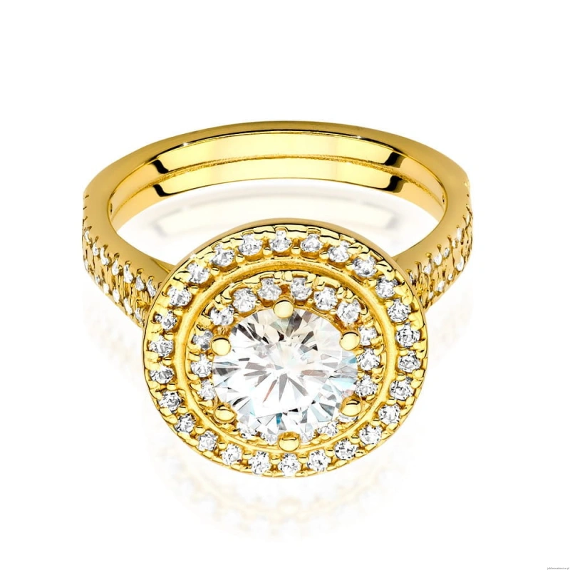 Pierścionek W549 Diament Laboratoryjny 1,00ct żółte złoto