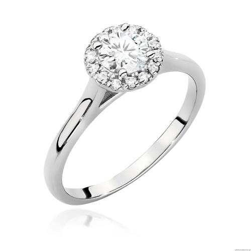 Pierścionek W550 Diament Laboratoryjny 0,50ct białe złoto