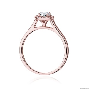 Pierścionek W550 Diament Laboratoryjny 0,40ct różowe złoto
