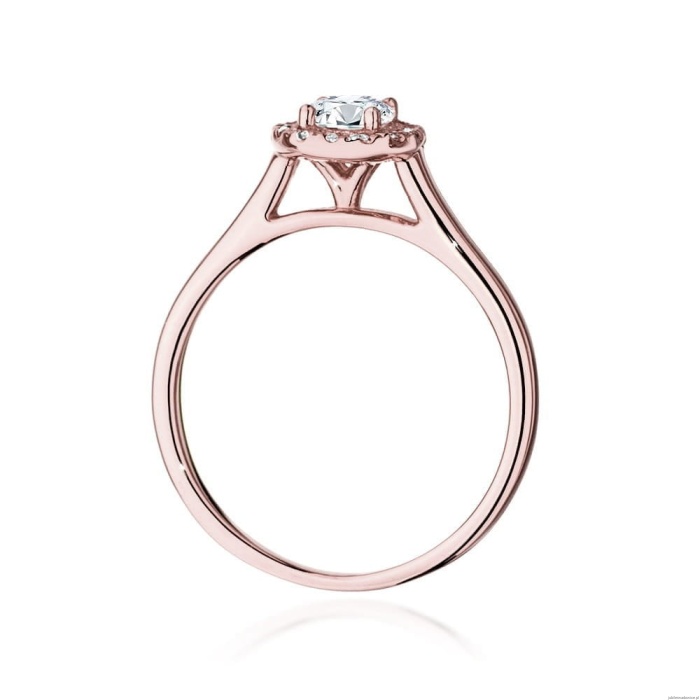Pierścionek W550 Diament Laboratoryjny 0,40ct różowe złoto