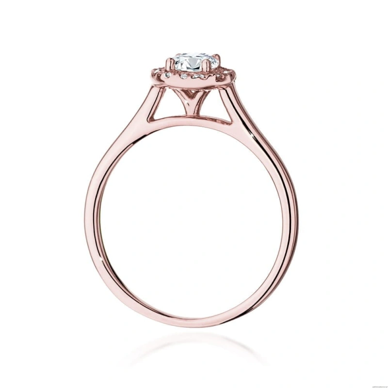 Pierścionek W550 Diament Laboratoryjny 0,40ct różowe złoto