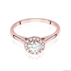 Pierścionek W550 Diament Laboratoryjny 0,40ct różowe złoto