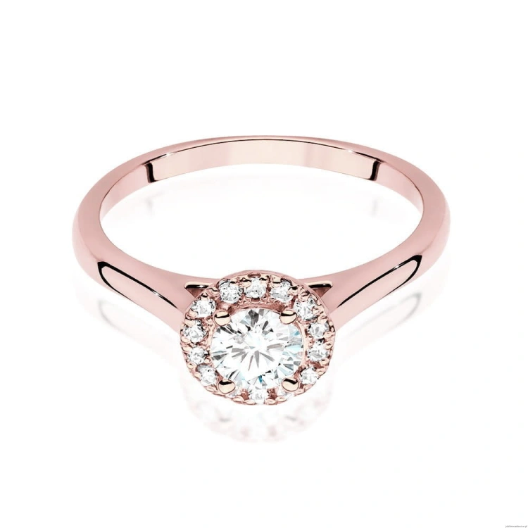 Pierścionek W550 Diament Laboratoryjny 0,40ct różowe złoto