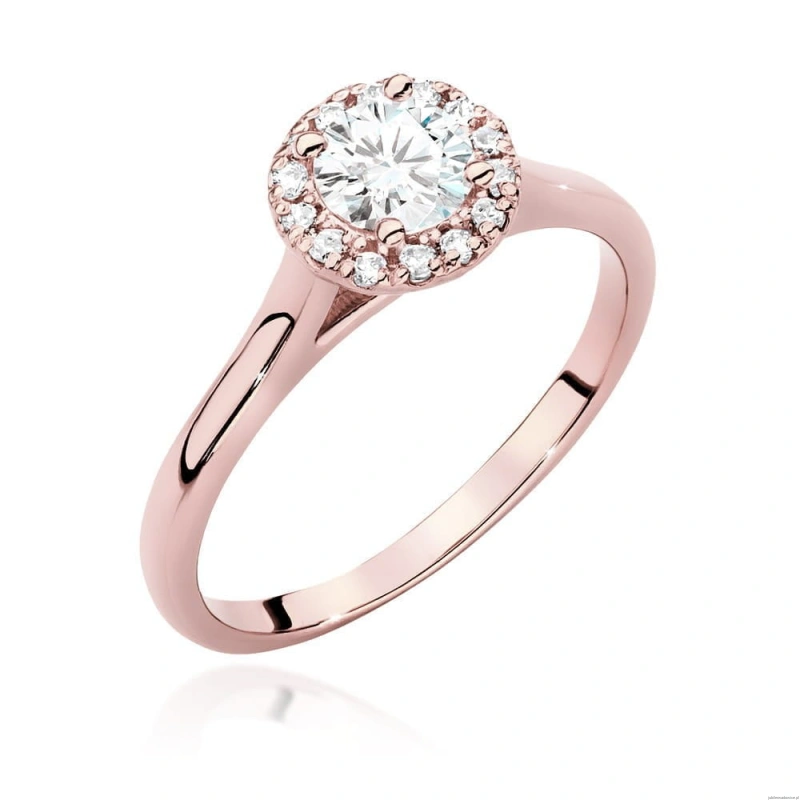 Pierścionek W550 Diament Laboratoryjny 0,50ct różowe złoto