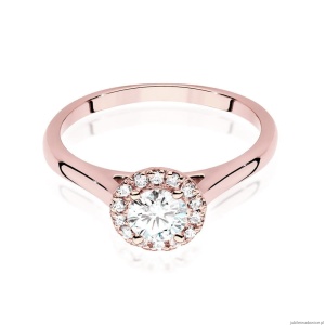 Pierścionek W550 Diament Laboratoryjny 0,50ct różowe złoto