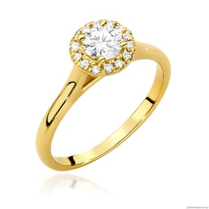 Pierścionek W0550 Diament Laboratoryjny 0,40ct żółte złoto