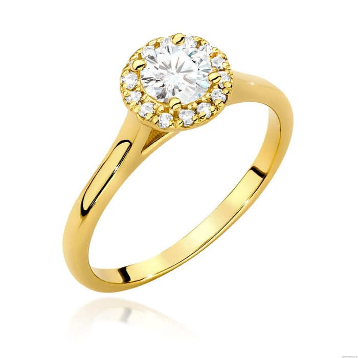 Pierścionek W550 Diament Laboratoryjny 0,50ct żółte złoto