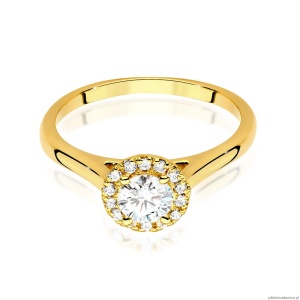Pierścionek W550 Diament Laboratoryjny 0,50ct żółte złoto