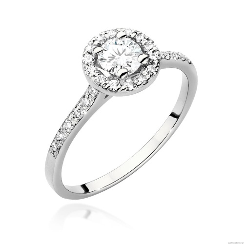 Pierścionek W551 Diament Laboratoryjny 0,40ct białe złoto