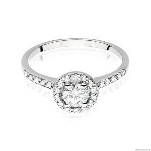 Pierścionek W551 Diament Laboratoryjny 0,40ct białe złoto