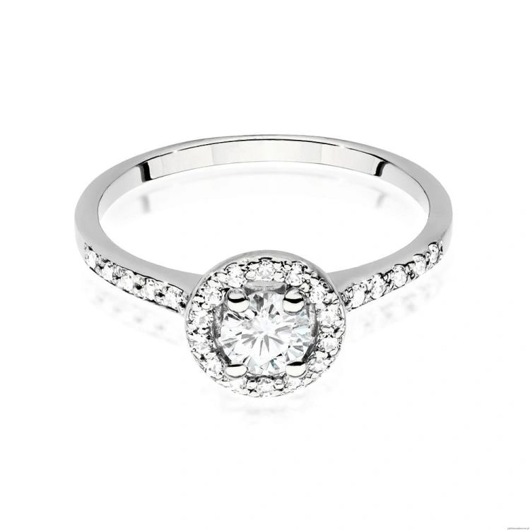 Pierścionek W551 Diament Laboratoryjny 0,40ct białe złoto