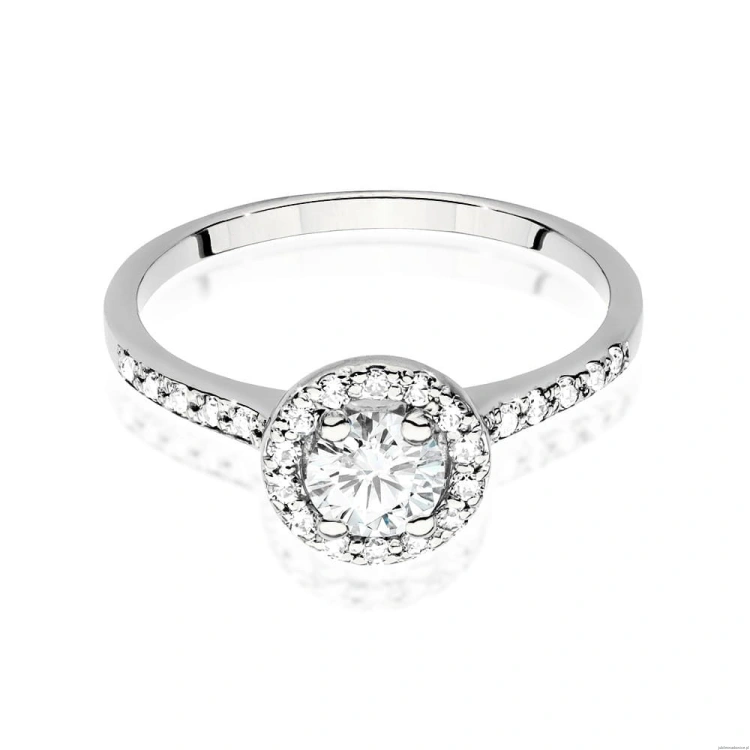Pierścionek W551 Diament Laboratoryjny 0,50ct białe złoto