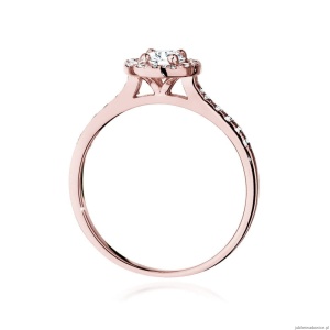 Pierścionek W551 Diament Laboratoryjny 0,40ct różowe złoto