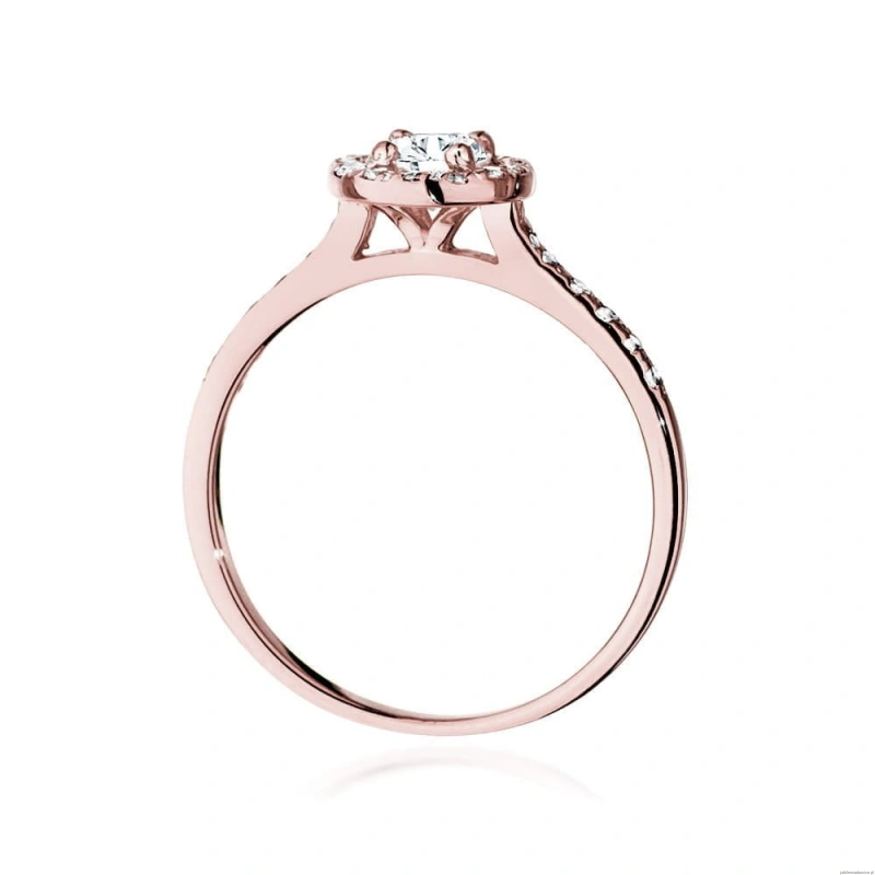 Pierścionek W551 Diament Laboratoryjny 0,40ct różowe złoto