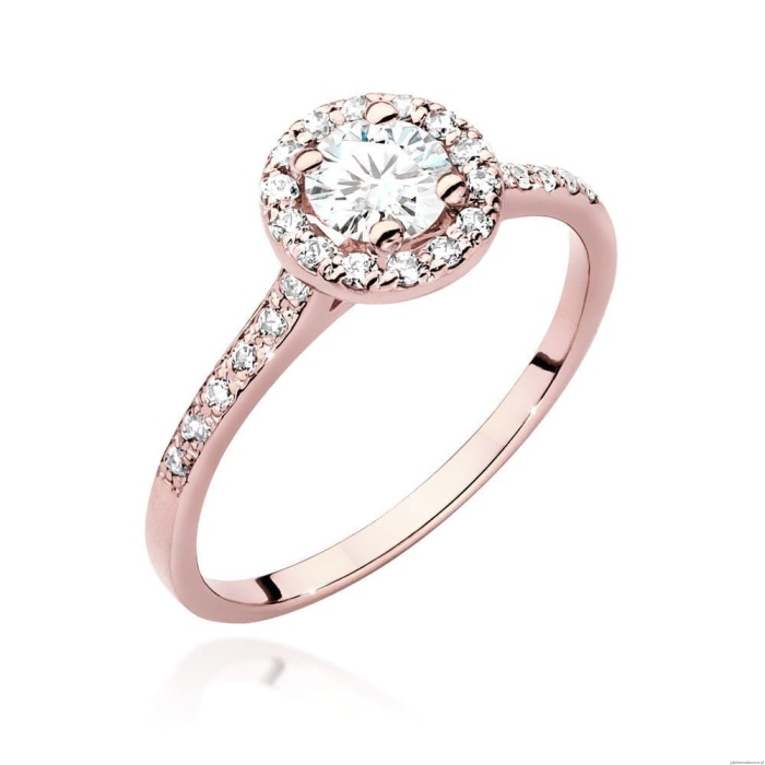 Pierścionek W551 Diament Laboratoryjny 0,50ct różowe złoto