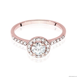 Pierścionek W551 Diament Laboratoryjny 0,50ct różowe złoto