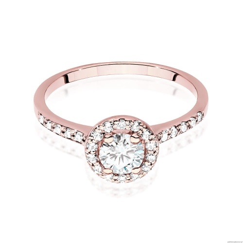 Pierścionek W551 Diament Laboratoryjny 0,50ct różowe złoto