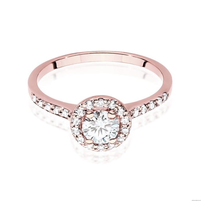 Pierścionek W551 Diament Laboratoryjny 0,50ct różowe złoto