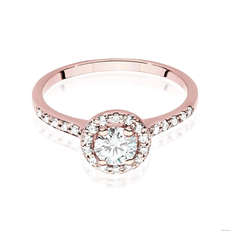 Pierścionek W551 Diament Laboratoryjny 0,50ct różowe złoto