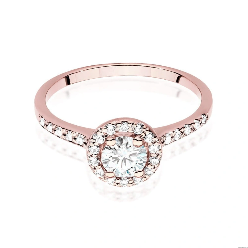 Pierścionek W551 Diament Laboratoryjny 0,50ct różowe złoto