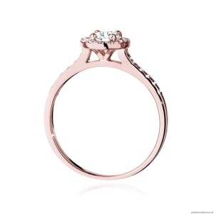 Pierścionek W551 Diament Laboratoryjny 0,50ct różowe złoto