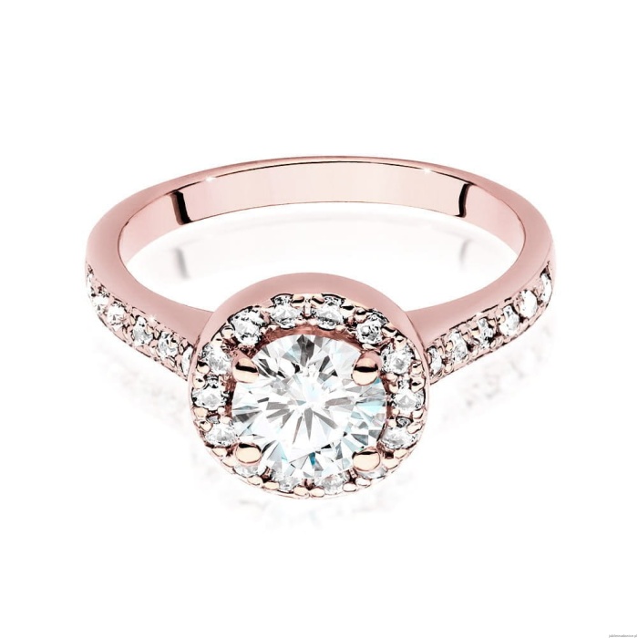 Pierścionek W551 Diament Laboratoryjny 0,70ct różowe złoto