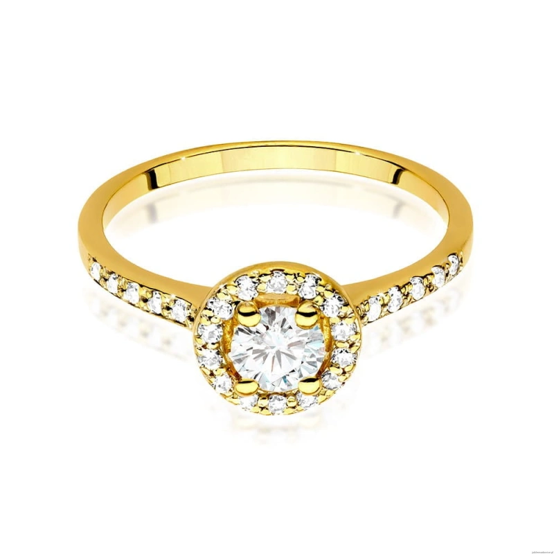 Pierścionek W551 Diament Laboratoryjny 0,40ct żółte złoto