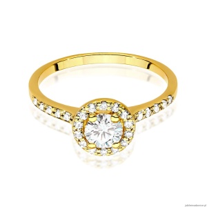 Pierścionek W0551 Diament Laboratoryjny 0,50ct żółte złoto